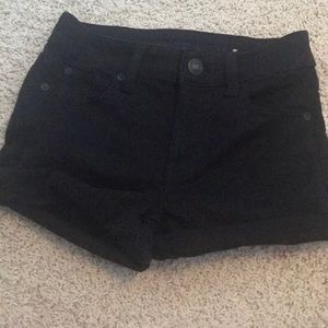 American Eagle black denim shorts